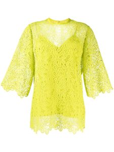 Elie Saab t-shirt à bord en macramé - Vert