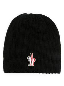 Moncler Grenoble logo-appliqué virgin-wool beanie - Noir