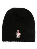 Moncler Grenoble logo-appliqué virgin-wool beanie - Noir - thumbnail