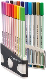 STABILO Pen 68 brush, premium brush viltstift, ARTY ColorParade met 20 kleuren