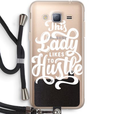 Hustle Lady: Samsung Galaxy J3 (2016) Transparant Hoesje met koord