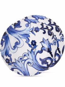 Dolce & Gabbana set de deux assiettes en porcelaine à imprimé Blu Mediterraneo - Blanc