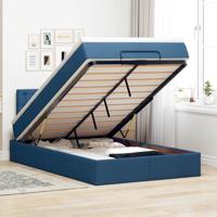 Bed met matras 120x200 cm stof blauw