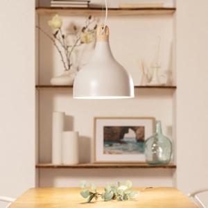 Hanglamp wit modern &apos;Lupa&apos; E27 fitting hout 280mm