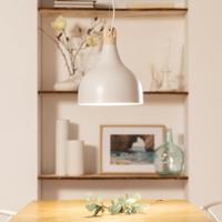 Hanglamp wit modern &apos;Lupa&apos; E27 fitting hout 280mm