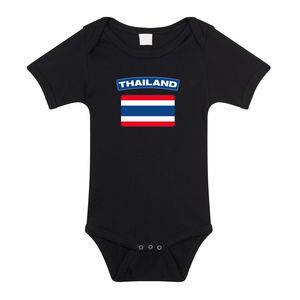 Thailand landen rompertje met vlag zwart voor babys 92 (18-24 maanden)  -