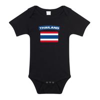 Thailand landen rompertje met vlag zwart voor babys 92 (18-24 maanden)  - - thumbnail