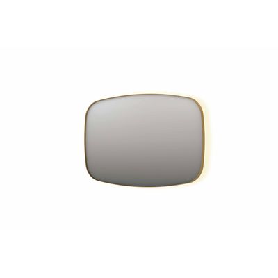 INK SP30 spiegel - 120x4x80cm contour in stalen kader incl indir LED - verwarming - color changing - dimbaar en schakelaar - geborsteld mat goud 8409762