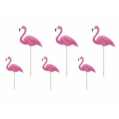 Flamingo thema hapjes cocktailprikkers - 18x stuks - kaasprikkertjes - Tropisch Hawaii sfeer
