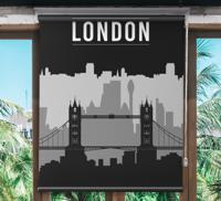 Kunst rolgordijnën Zwarte en grijze skyline van londen