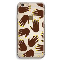 Hands dark: iPhone 6 / 6S Transparant Hoesje - thumbnail