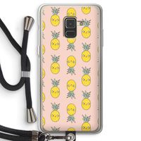 Ananas: Samsung Galaxy A8 (2018) Transparant Hoesje met koord