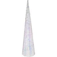 LED kegel kerstboom lamp - regenboog - 80 leds - warm wit - H80 - ijzer - timer