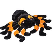Pluche knuffel spin - tarantula - zwart/oranje - 82 cm - XXL-size