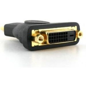 Techly HDMI - DVI-D M/F HDMI DVI-D Zwart kabeladapter/verloopstukje