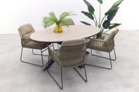 Taste Albano - Taupe Antraciet / GI Edison 180 x 115 cm. tafel - ovale tuinset - thumbnail