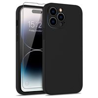 Lunso - iPhone 15 Pro Max - Hoesje Flexibel silicone Backcover - Zwart