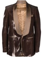 Roberto Cavalli blazer droit à effet métallisé - Marron - thumbnail