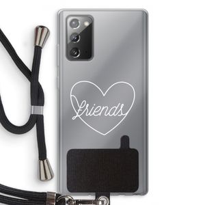 Friends heart pastel: Samsung Galaxy Note 20 / Note 20 5G Transparant Hoesje met koord