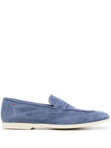 Kiton mocassins en daim à bout carré - Bleu