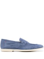 Kiton mocassins en daim à bout carré - Bleu - thumbnail