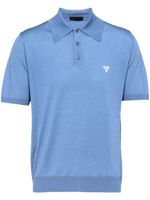 Prada polo en laine à logo brodé - Bleu