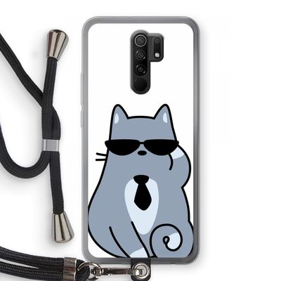 Cool cat: Xiaomi Redmi 9 Transparant Hoesje met koord