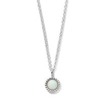 Ketting Rond zilver-zirconia-synthetisch opaal wit 41-45 cm - thumbnail