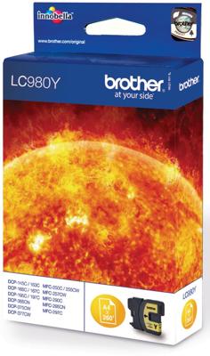 Brother inktcartridge, 260 pagina&apos;s, OEM LC-980Y, geel