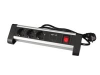 3-voudige desktop-stekkerdoos met 2 usb-poorten 2.4 a randaarde - Velleman