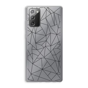 Geometrische lijnen zwart: Samsung Galaxy Note 20 / Note 20 5G Transparant Hoesje