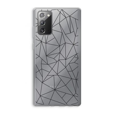 Geometrische lijnen zwart: Samsung Galaxy Note 20 / Note 20 5G Transparant Hoesje