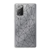 Geometrische lijnen zwart: Samsung Galaxy Note 20 / Note 20 5G Transparant Hoesje