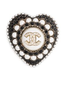 CHANEL Pre-Owned broche CC à perles (années 2000) - Noir