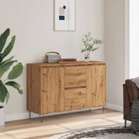 Dressoir 104x35x70 cm bewerkt hout artisanaal eikenkleurig - thumbnail