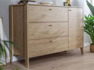 Dressoir COSUELO 3 lades 1 deur eik