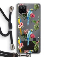Kleurrijke papegaaien: Samsung Galaxy A12 Transparant Hoesje met koord