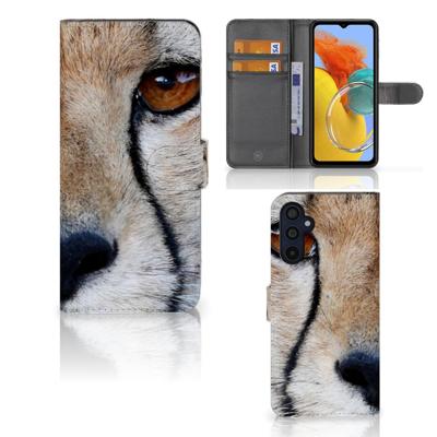 Samsung Galaxy M14 | Telefoonhoesje | Met pasjeshouder | Cheetah