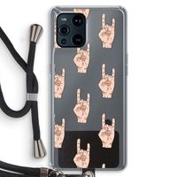 Rock: Oppo Find X3 Transparant Hoesje met koord