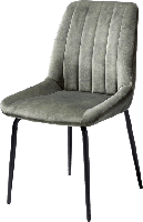 Stoel Remon - 4 pootjes zwart - stof karese olijf Happy@home