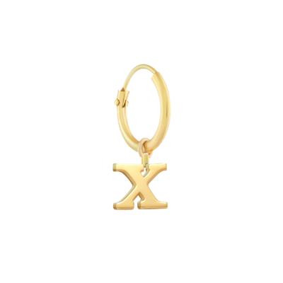 Minimalistische letter oorbel - 14K GOUD - Goud - X