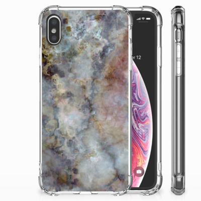 Apple iPhone Xs Max Anti-Shock Hoesje Marmer Grijs Apple iPhone Xs Max Anti-Shock Hoesje Marmer Grijs
