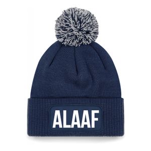 Alaaf muts met pompon unisex one size - Navy One size  -