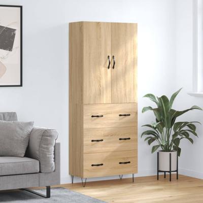 Hoge kast 69,5x34x180 cm bewerkt hout sonoma eikenkleurig