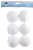 Sneeuwballen foam hang d8cm wit 6st - thumbnail