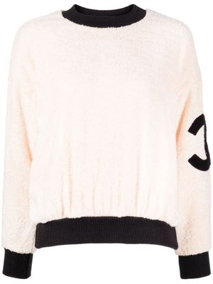 CHANEL Pre-Owned sweat en polaire CC à col rond (années 1990-2000) - Blanc