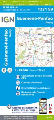 Wandelkaart - Topografische kaart 1221 SB - Serie Bleue Guémené - Penfao - Nozay | IGN - Institut Géographique National