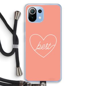 Best heart: Xiaomi Mi 11 Lite Transparant Hoesje met koord