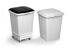 Vuilnisemmertrolley met 4 zwenkwielen recyclingcontainer 90 l wit DURABLE