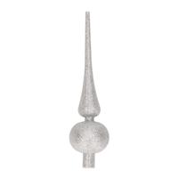 Kerst piek - zilver - glitters - H23 cm - kunststof - kerstboompiek - kerstversiering